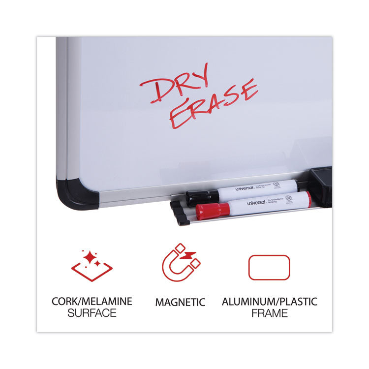 Cork/Dry Erase Board, Melamine, 24 x 18, Tan/White Surface, Gray/Black Aluminum/Plastic Frame 2