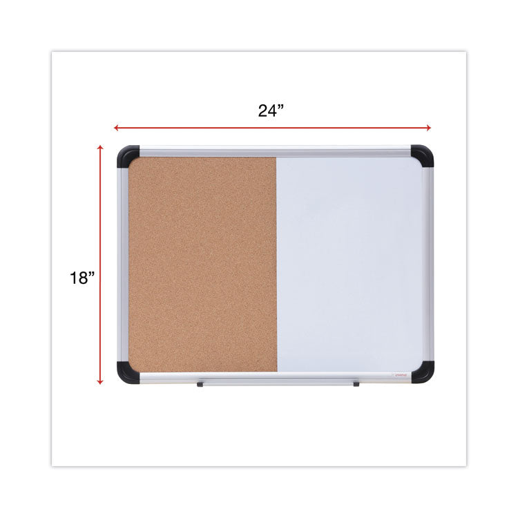 Cork/Dry Erase Board, Melamine, 24 x 18, Tan/White Surface, Gray/Black Aluminum/Plastic Frame 3