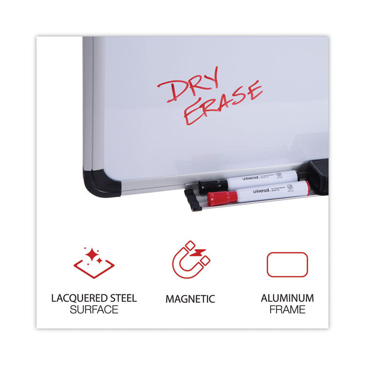 Deluxe Porcelain Magnetic Dry Erase Board, 36 x 24, White Surface, Silver/Black Aluminum Frame 2