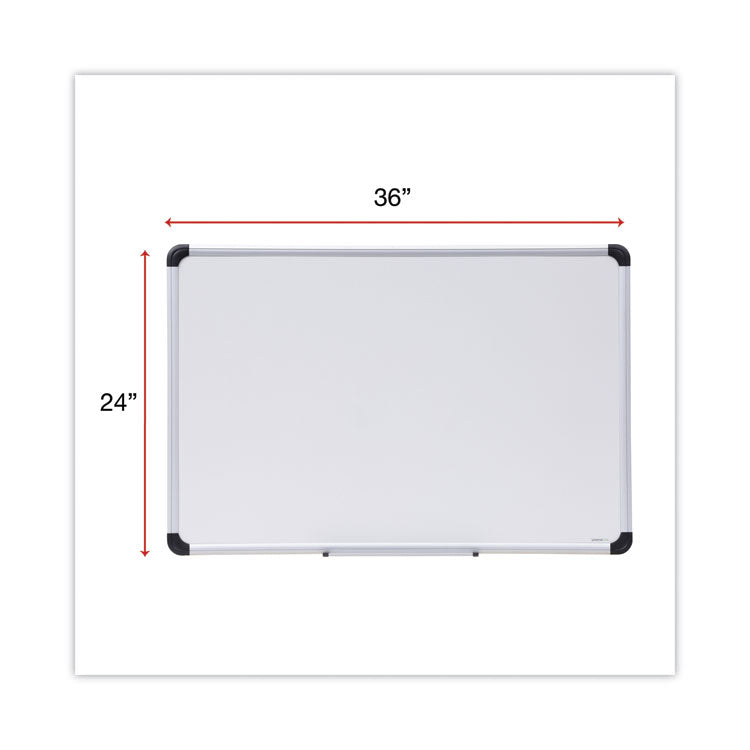 Deluxe Porcelain Magnetic Dry Erase Board, 36 x 24, White Surface, Silver/Black Aluminum Frame 3