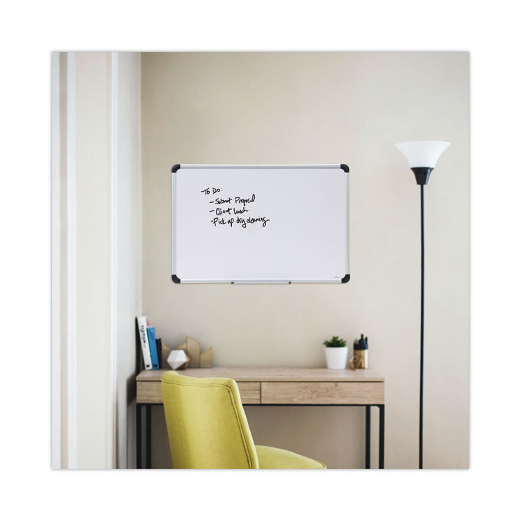 Deluxe Porcelain Magnetic Dry Erase Board, 36 x 24, White Surface, Silver/Black Aluminum Frame 6