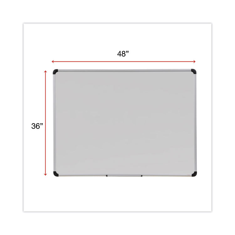 Deluxe Porcelain Magnetic Dry Erase Board, 48 x 36, White Surface, Silver/Black Aluminum Frame 3