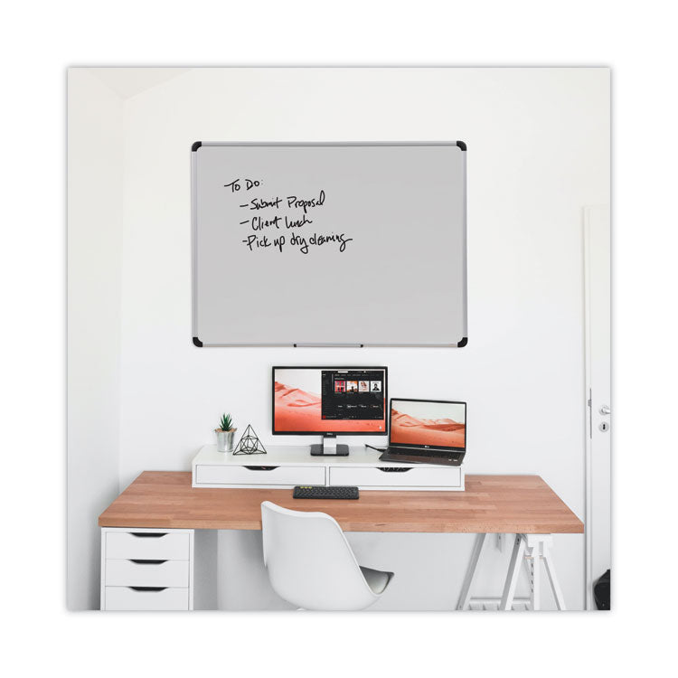 Deluxe Porcelain Magnetic Dry Erase Board, 48 x 36, White Surface, Silver/Black Aluminum Frame 7