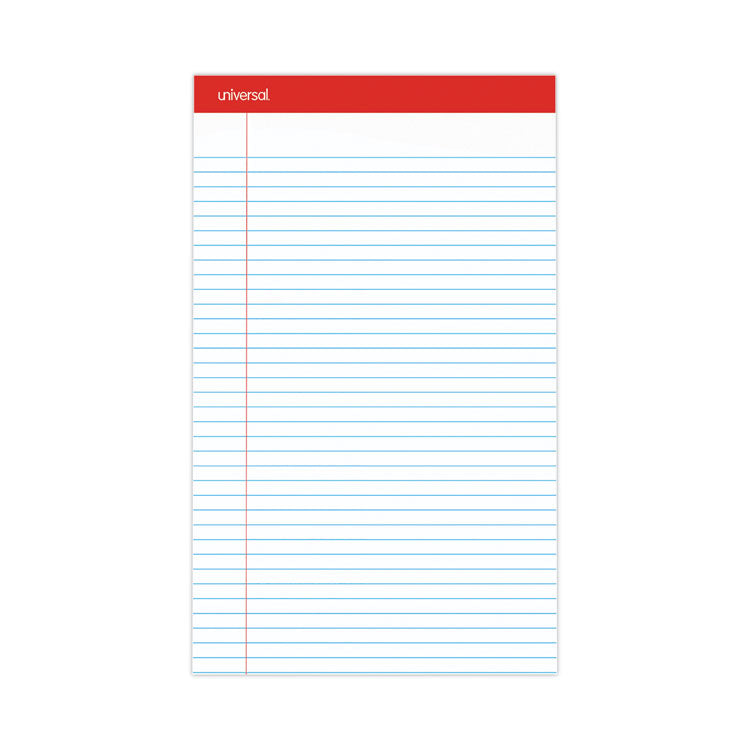 Perforated Ruled Writing Pads, Wide/legal Rule, Red Headband, 50 White 8.5 X 14 Sheets, Dozen 1