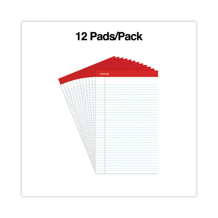 Perforated Ruled Writing Pads, Wide/legal Rule, Red Headband, 50 White 8.5 X 14 Sheets, Dozen 3