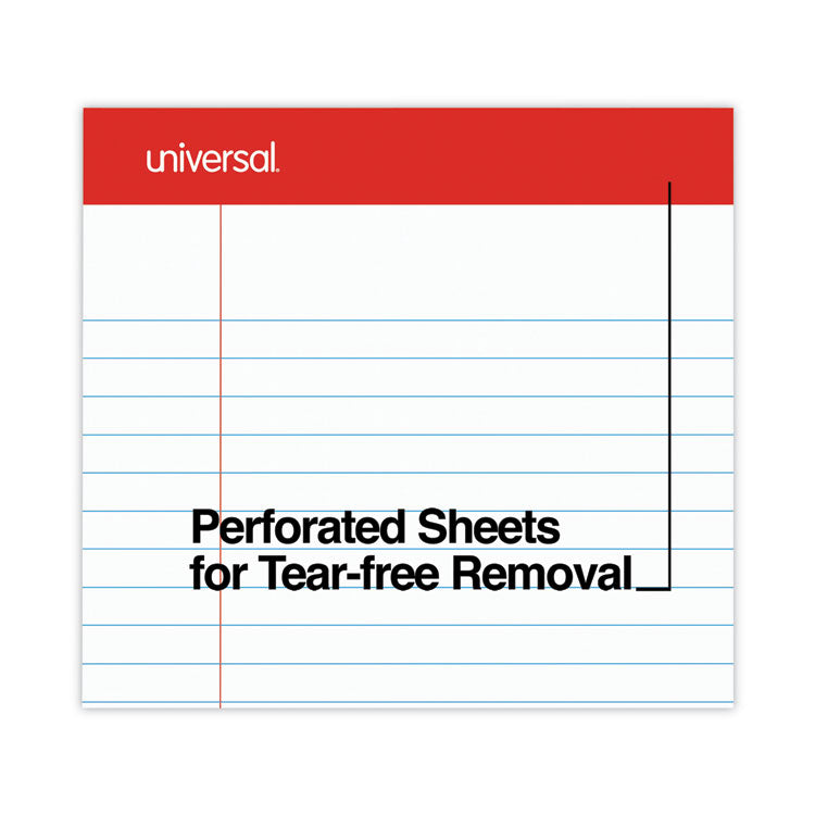 Perforated Ruled Writing Pads, Wide/legal Rule, Red Headband, 50 White 8.5 X 14 Sheets, Dozen 5