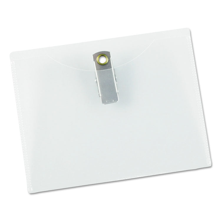 Clear Badge Holders W/garment-Safe Clips, 3 X 4, White Inserts, 50/box 4