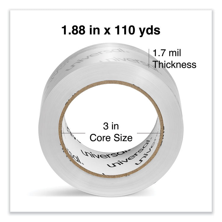 Deluxe General-Purpose Acrylic Box Sealing Tape, 1.7 mil, 3" Core, 1.88" x 109 yds, Clear, 6/Pack 3