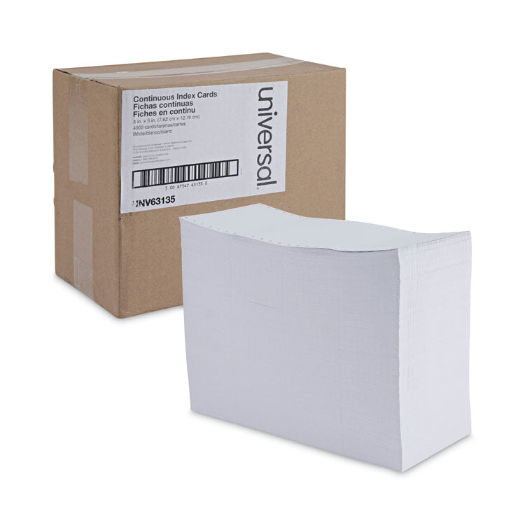 Continuous-Feed Index Cards, Unruled, 3 X 5, White, 4,000/carton 2