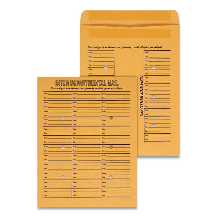 Deluxe Interoffice Press And Seal Envelopes, #97, Two-Sided Three-Column Format, 10 X 13, Brown Kraft, 100/box 1