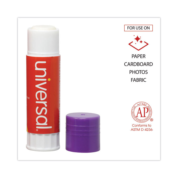 Glue Stick, 1.3 Oz, Applies Purple, Dries Clear, 12/pack 6