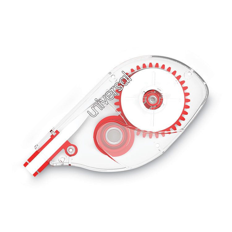 Side-Application Correction Tape, Non-Refillable, Transparent Gray/Red Applicator,  0.2" x 393", 10/Pack 1