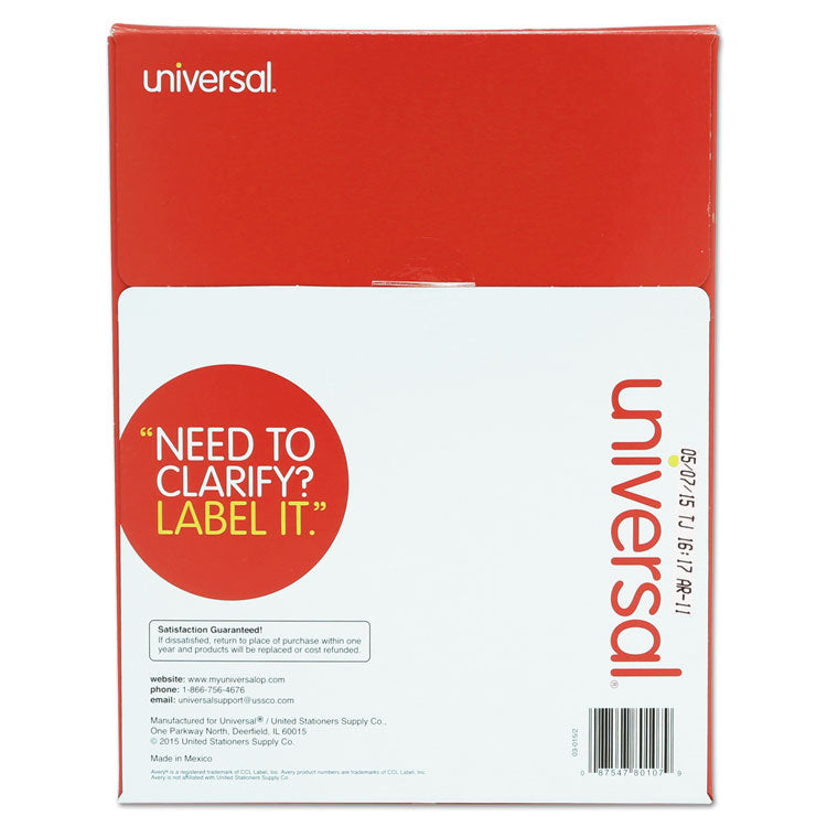 White Labels, Inkjet/laser Printers, 3.33 X 4, White, 6/sheet, 100 Sheets/box 2