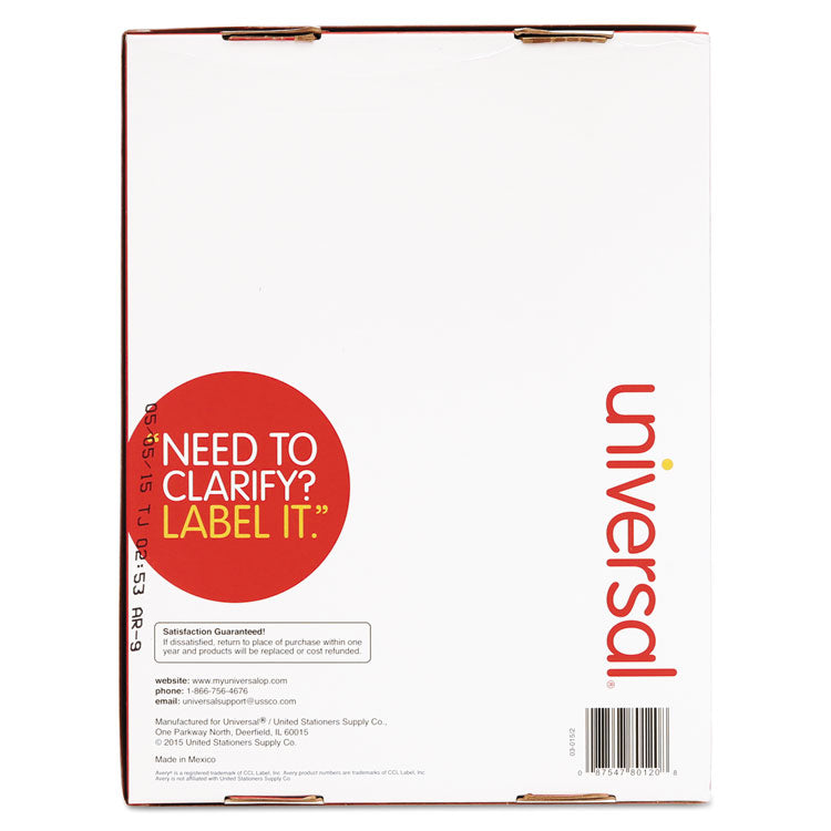 White Labels, Inkjet/laser Printers, 1 X 2.63, White, 30/sheet, 250 Sheets/pack 2