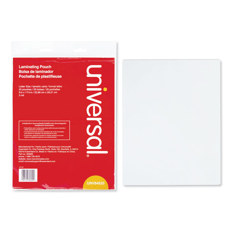 Laminating Pouches, 3 Mil, 9" X 11.5", Gloss Clear, 25/pack 1