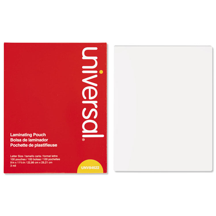 Laminating Pouches, 3 Mil, 9" X 11.5", Gloss Clear, 100/box 1