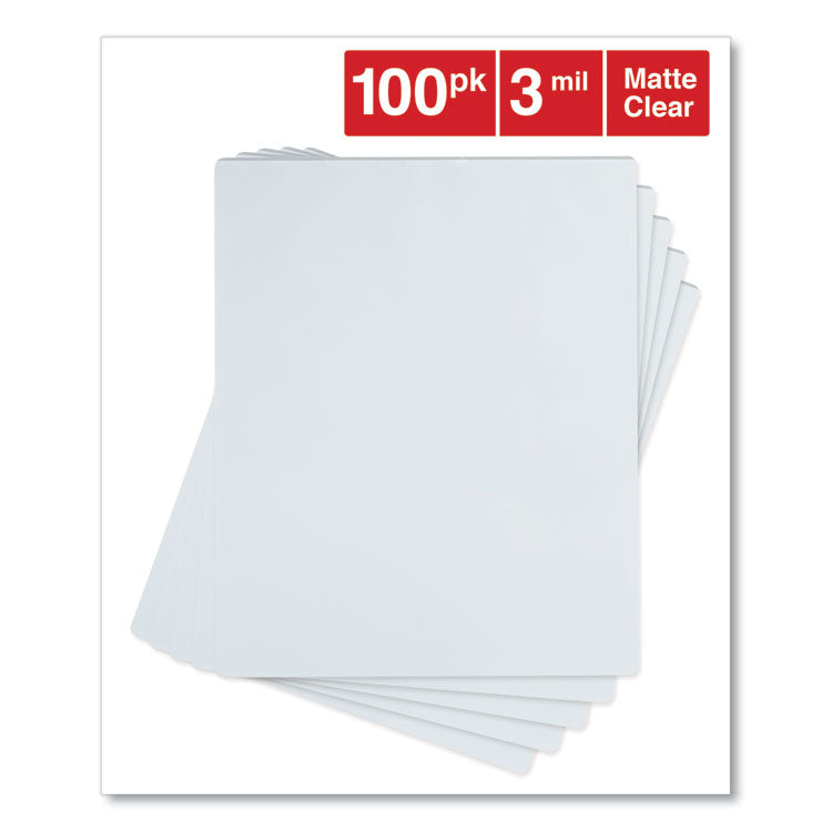 Laminating Pouches, 3 Mil, 9" X 11.5", Gloss Clear, 100/box 2