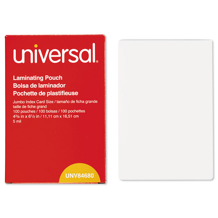 Laminating Pouches, 5 Mil, 6.5" X 4.38", Gloss Clear, 100/box 1