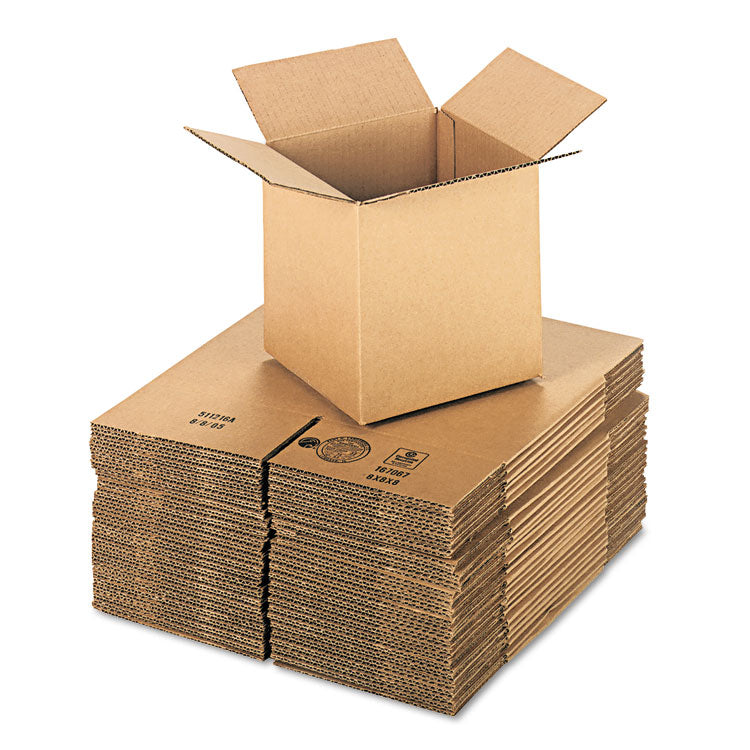 Cubed Fixed-Depth Corrugated Shipping Boxes, Regular Slotted Container (RSC), Medium, 8" x 8" x 8", Brown Kraft, 25/Bundle 1