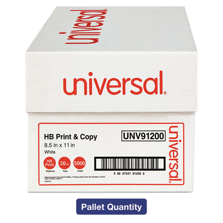 High-Bright Multipurpose Paper, 20 lb Bond Weight, 8.5 x 11, White, 500 Sheets/Ream, 10 Reams/Carton, 40 Cartons/Pallet 1