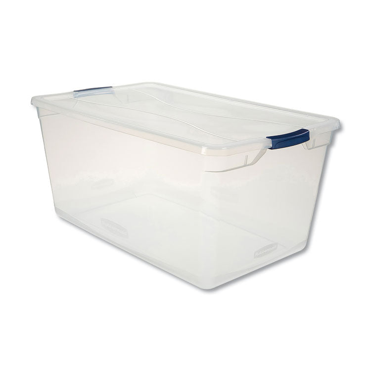 Clever Store Basic Latch-Lid Container, 95 Qt, 17.75" X 29" X 13.25", Clear 1