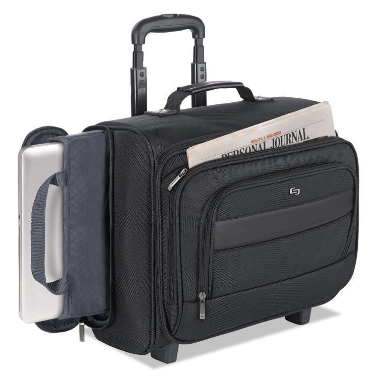 Classic Rolling Overnighter Case, Fits Devices Up to 15.6", Ballistic Polyester, 16.14 x 6.69 x 13.78, Black 4