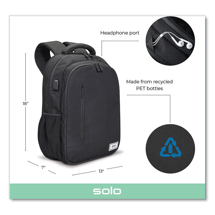 Re:Define Laptop Backpack, 15.6", 12.25 x 5.75 x 18.75, Black 2