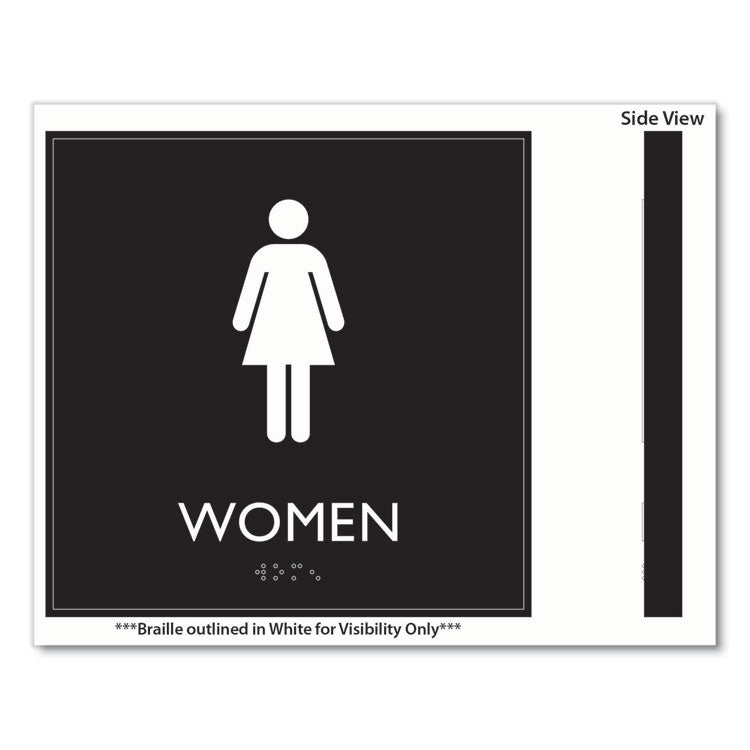 ADA Sign, Women, Plastic, 8 x 8, Clear/White 2