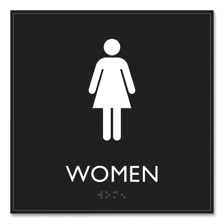 ADA Sign, Women, Plastic, 8 x 8, Clear/White 3