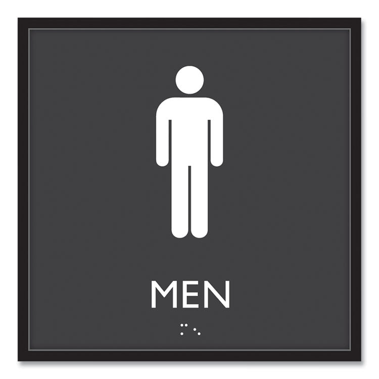 ADA Sign, Men, Plastic, 8 x 8, Clear/White 1