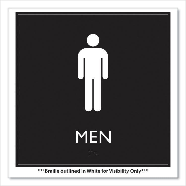 ADA Sign, Men, Plastic, 8 x 8, Clear/White 2