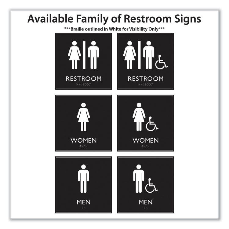 ADA Sign, Men, Plastic, 8 x 8, Clear/White 4