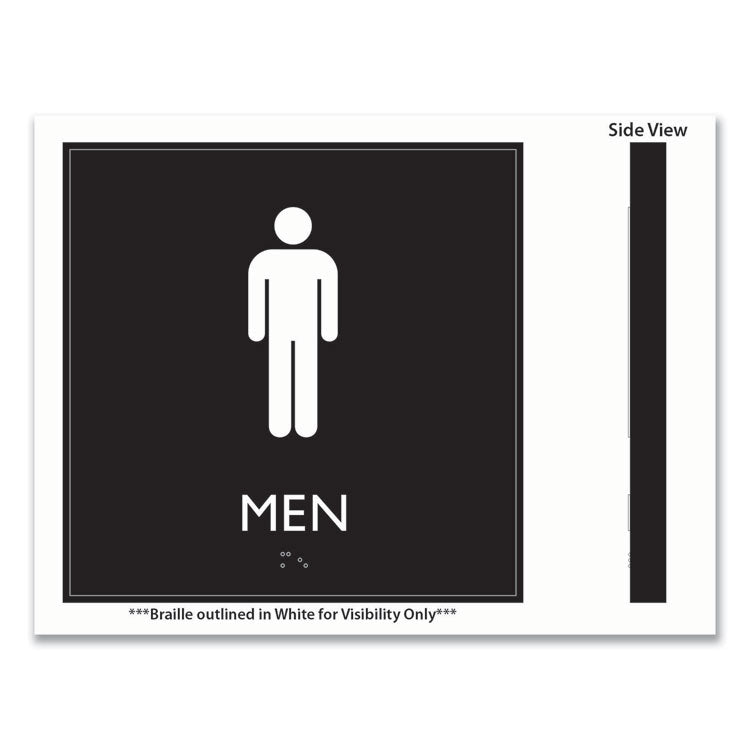 ADA Sign, Men, Plastic, 8 x 8, Clear/White 3