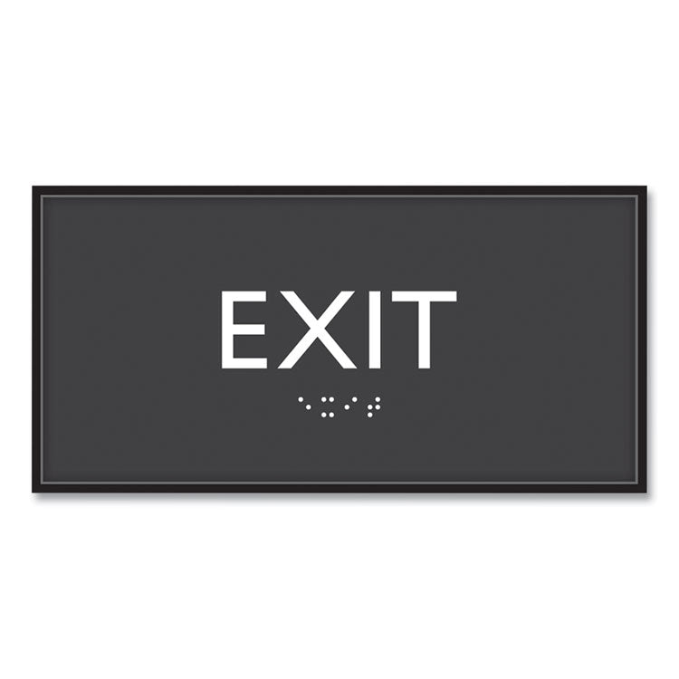 ADA Sign, Exit, Plastic, 4 x 4, Clear/White 1