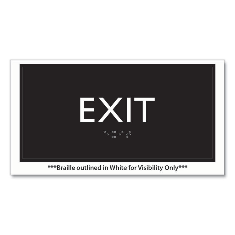 ADA Sign, Exit, Plastic, 4 x 4, Clear/White 2