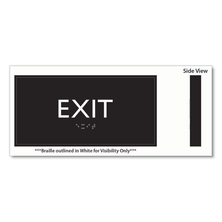 ADA Sign, Exit, Plastic, 4 x 4, Clear/White 3