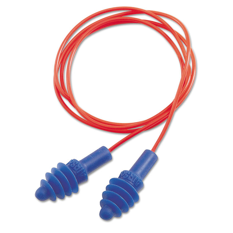 Dpas-30r Airsoft Multiple-Use Earplugs, 27nrr, Red Polycord, Blue, 100/box 1