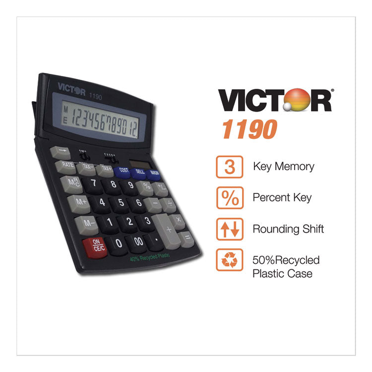 1190 Executive Desktop Calculator, 12-Digit Lcd 2