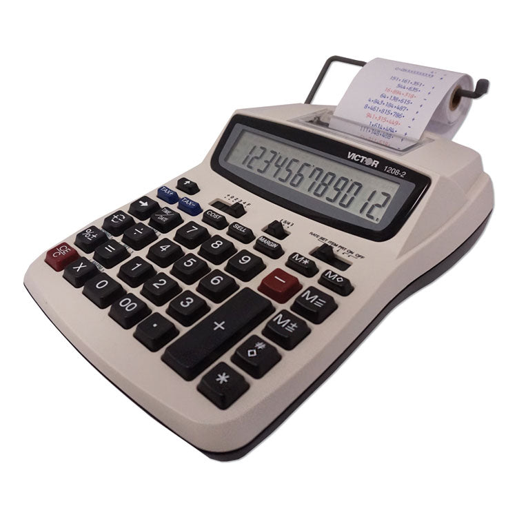 1208-2 Two-Color Compact Printing Calculator, Black/red Print, 2.3 Lines/sec 7