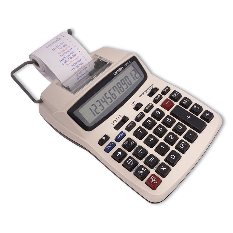 1208-2 Two-Color Compact Printing Calculator, Black/red Print, 2.3 Lines/sec 9