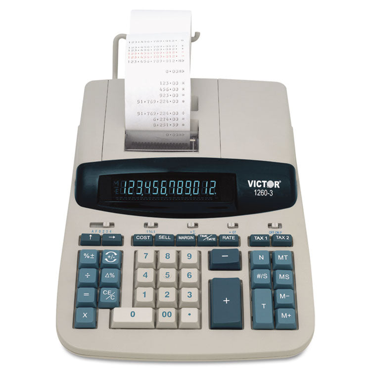 1260-3 Two-Color Heavy-Duty Printing Calculator, Black/red Print, 4.6 Lines/sec 2