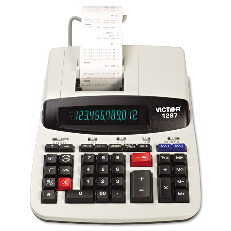 1297 Two-Color Commercial Printing Calculator, Black/Red Print, 4.5 Lines/Sec 1