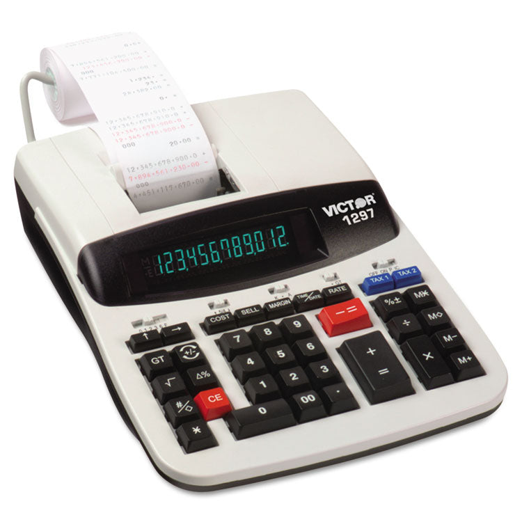 1297 Two-Color Commercial Printing Calculator, Black/Red Print, 4.5 Lines/Sec 2