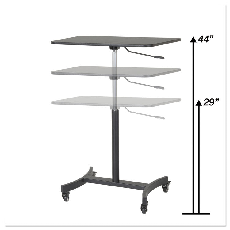 Dc500 High Rise Collection Mobile Adjustable Standing Desk, 30.75" X 22" X 29" To 44", Black 4