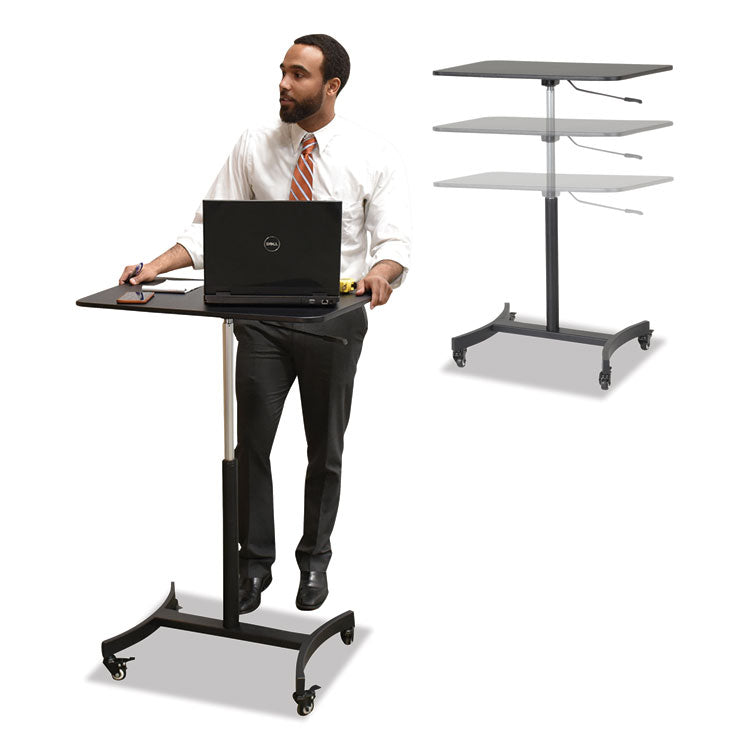 Dc500 High Rise Collection Mobile Adjustable Standing Desk, 30.75" X 22" X 29" To 44", Black 2