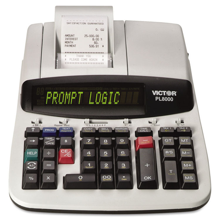 Pl8000 One-Color Prompt Logic Printing Calculator, Black Print, 8 Lines/sec 1