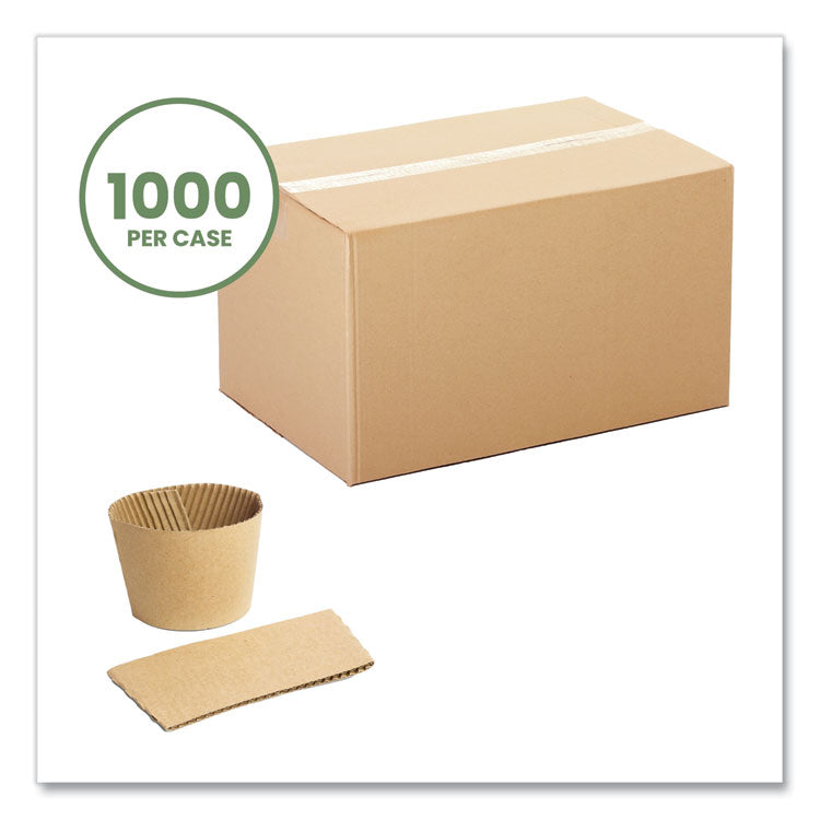 Kraft Hot Cup Sleeves, Fits Vegware 79-Series Hot Cups, Kraft, 1,000/Carton 2