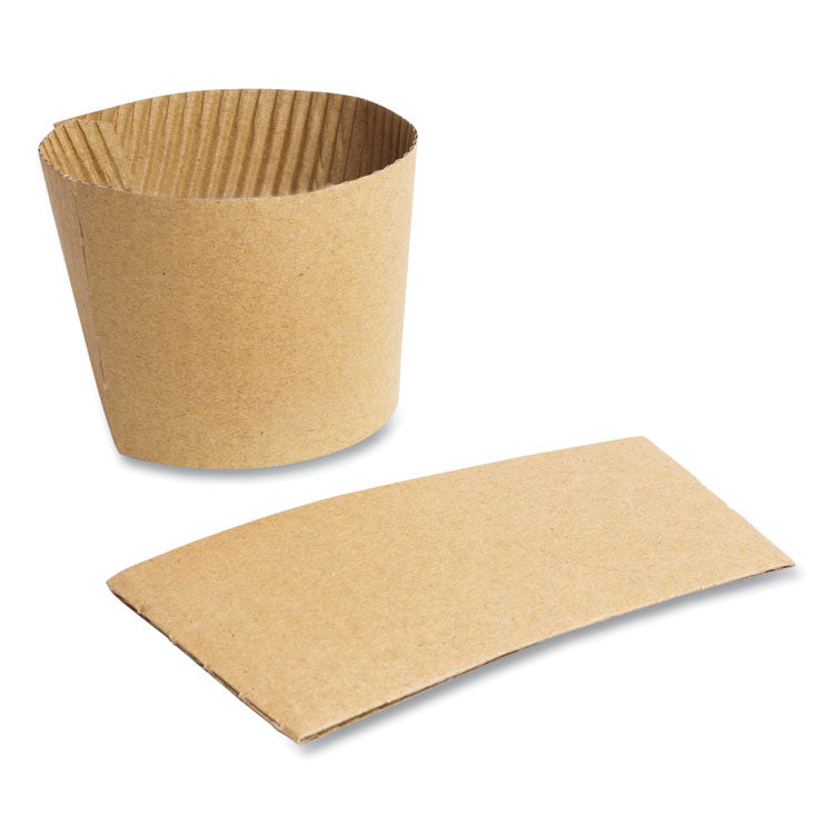 Kraft Hot Cup Sleeves, Fits Vegware 89-Series Hot Cups, Kraft, 1,000/Carton 1