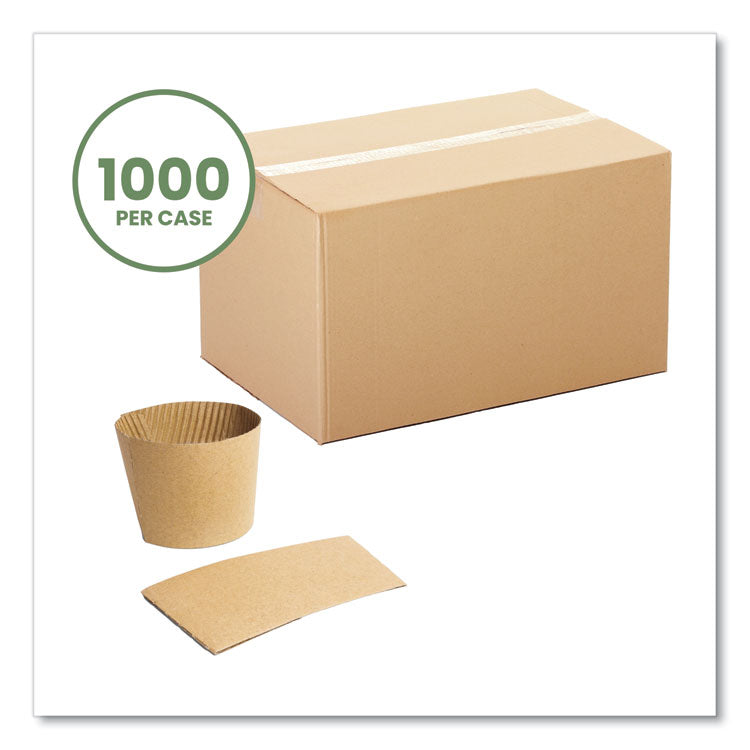 Kraft Hot Cup Sleeves, Fits Vegware 89-Series Hot Cups, Kraft, 1,000/Carton 2