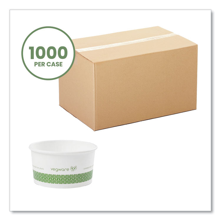 Soup Containers, 6 oz, 3.5" Diameter x 1.7"h, Green/White, Paper, 1,000/Carton 2